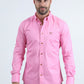 hot pink modern fit stretch dress shirt men platini front