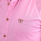 hot pink modern fit stretch dress shirt men platini collar