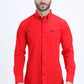 red modern fit stretch dress shirt men platini front