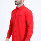 red modern fit stretch dress shirt men platini side