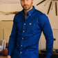 royal blue modern fit stretch dress shirt men platini ifestyle