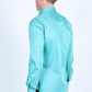 turquoise modern fit stretch dress shirt men platini back