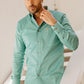 turquoise modern fit stretch dress shirt men platini lifestyle