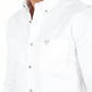 white modern fit stretch dress shirt men platini detail