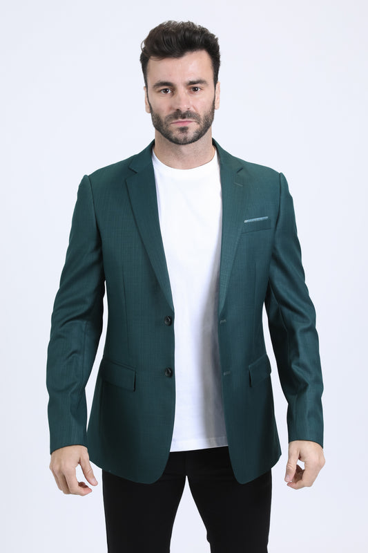 forest green modern fit blazer men platini front