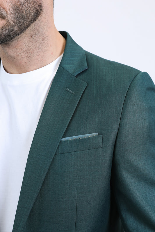 forest green modern fit blazer men platini detail