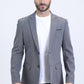 Mens Modern Fit Gray Blazer