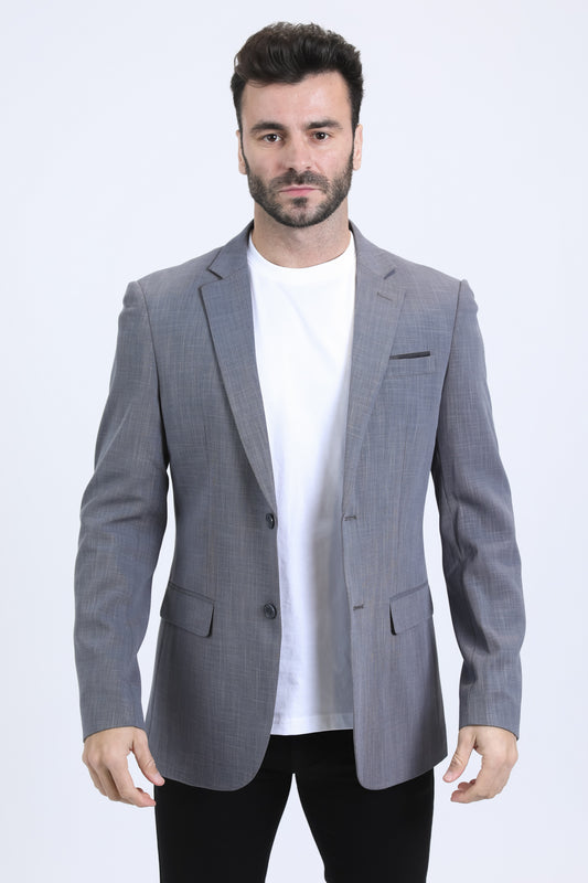 Mens Modern Fit Gray Blazer