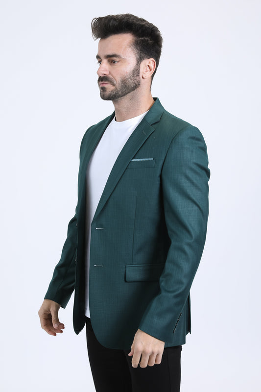 green modern fit blazer men platini 