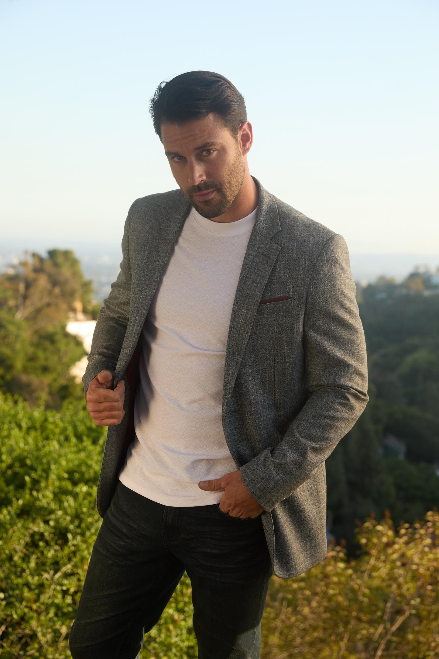 Mens Modern Fit Grey Blazer