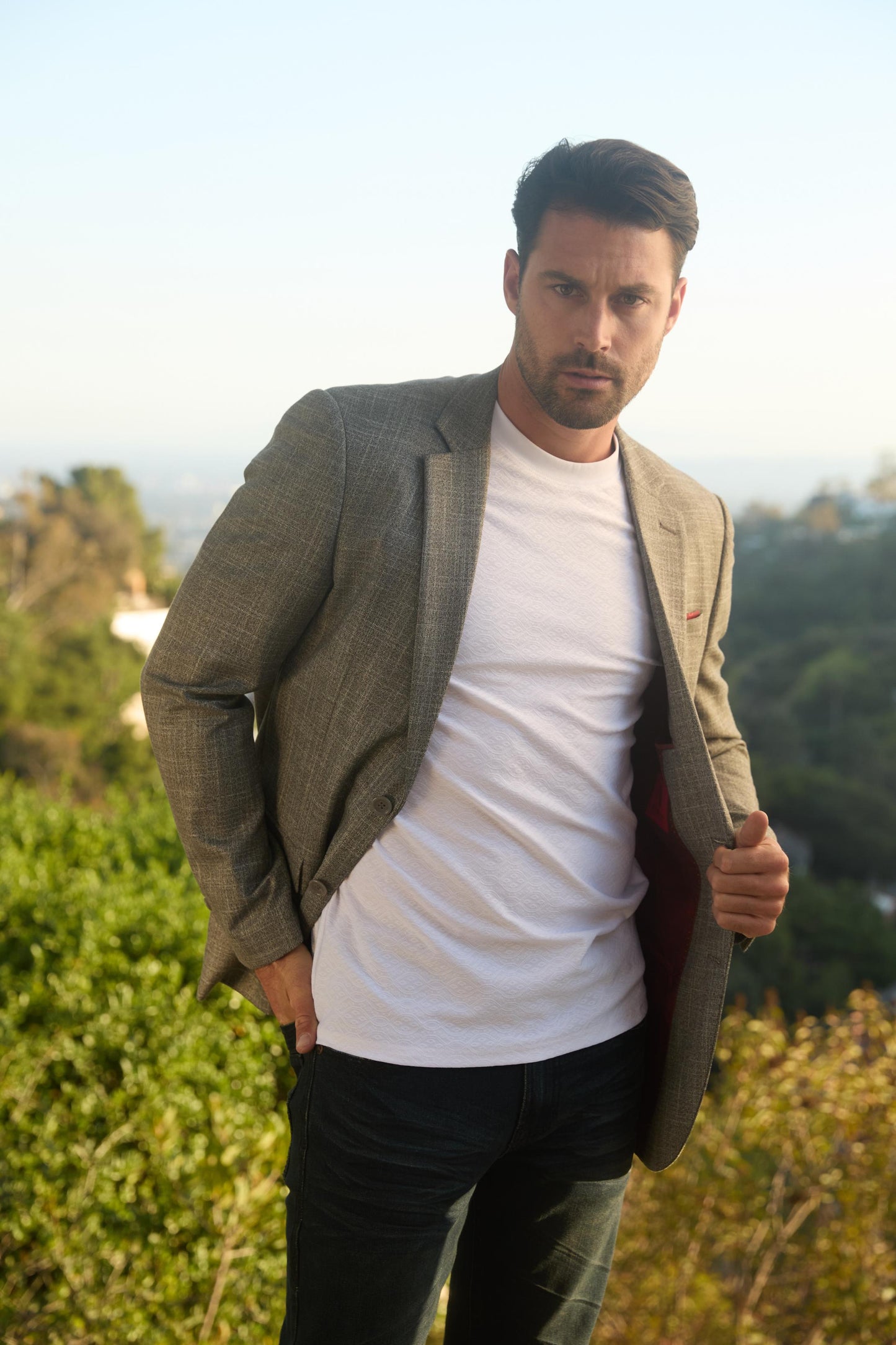 Mens Modern Fit Grey Blazer