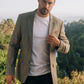 heather grey modern fit blazer men platini front
