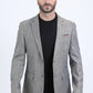 heather grey modern fit blazer men platini front