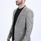 heather grey modern fit blazer men platini side
