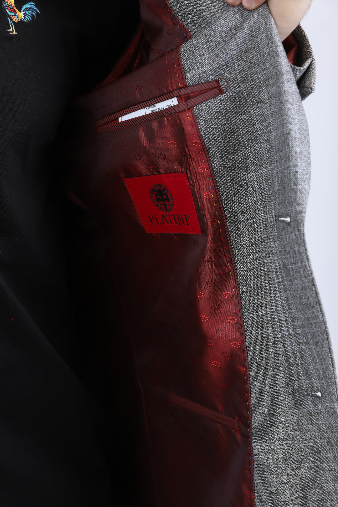 heather grey modern fit blazer men platini detail