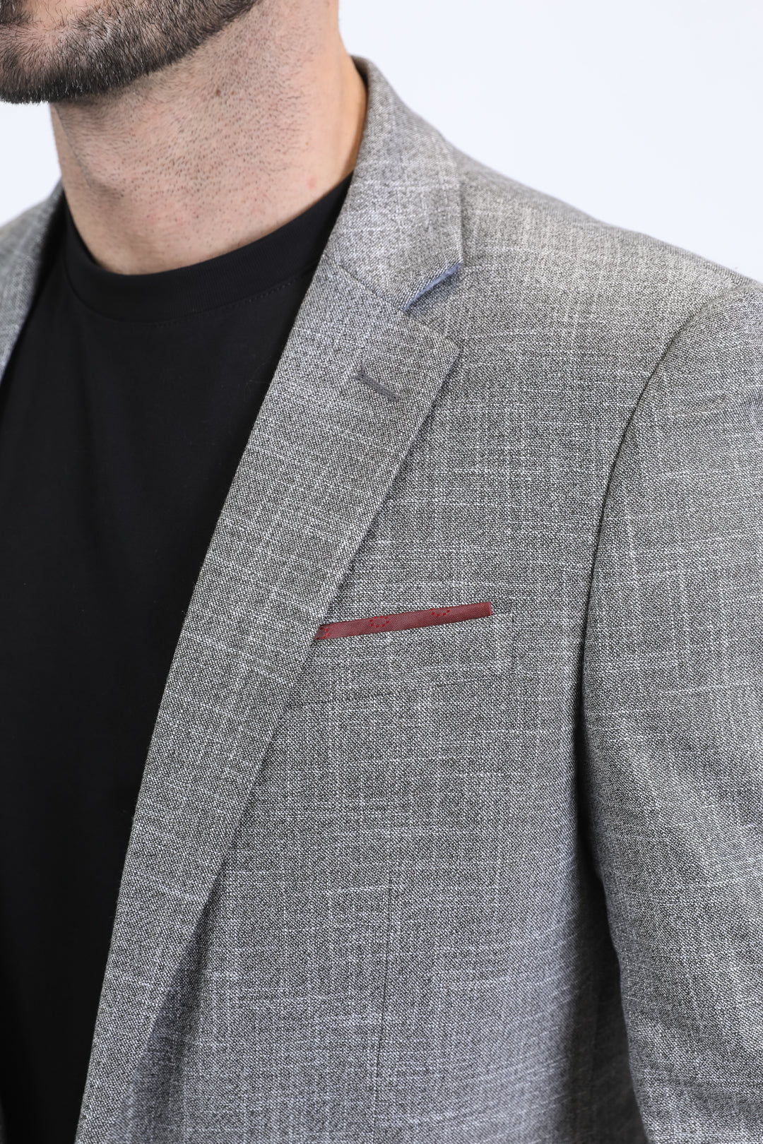 heather grey modern fit blazer men platini detail