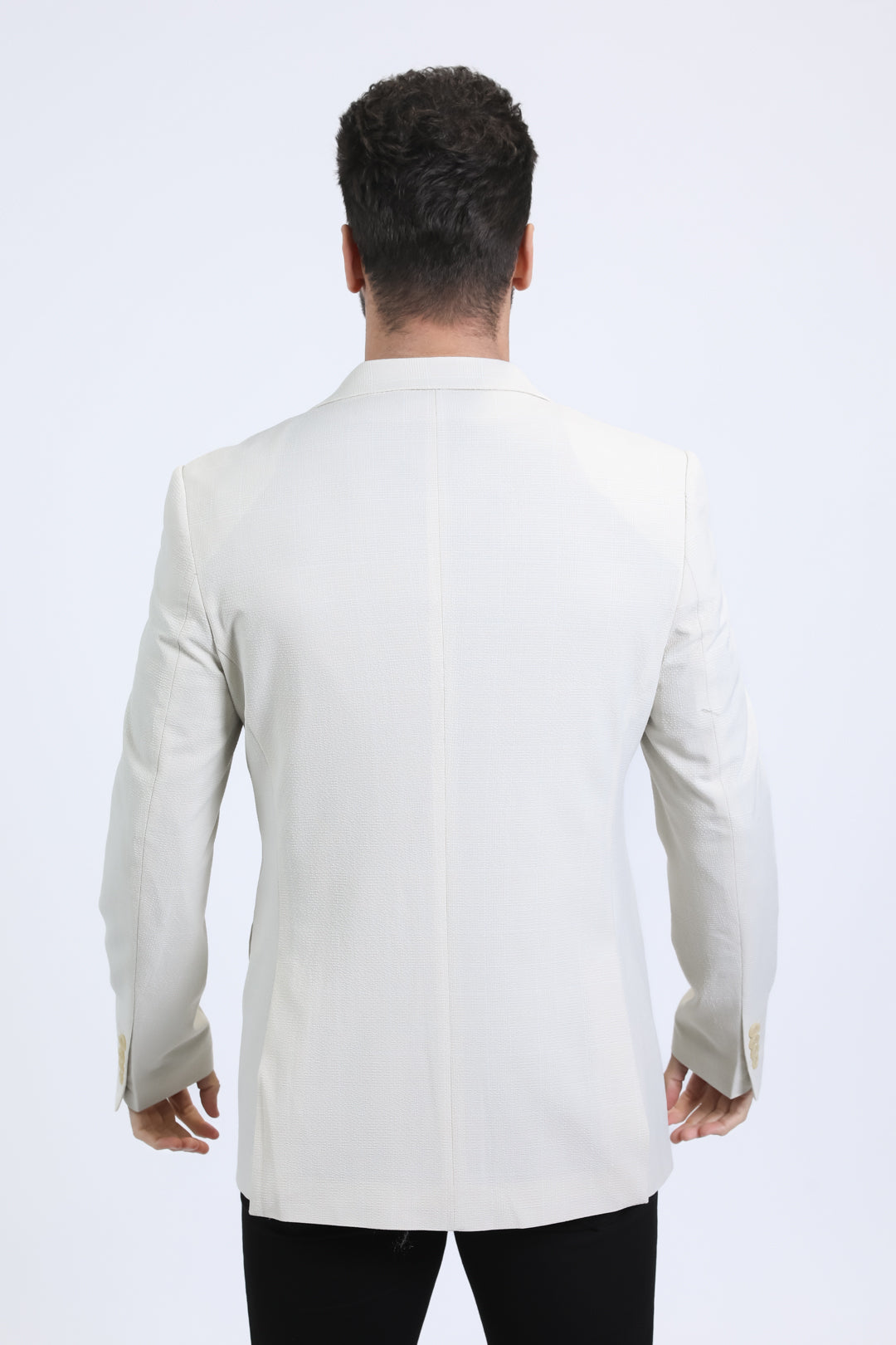 ivory glen plaid modern fit blazer men platini back
