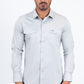 light gray modern fit dress shirt men platini front