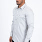 light gray modern fit dress shirt men platini side