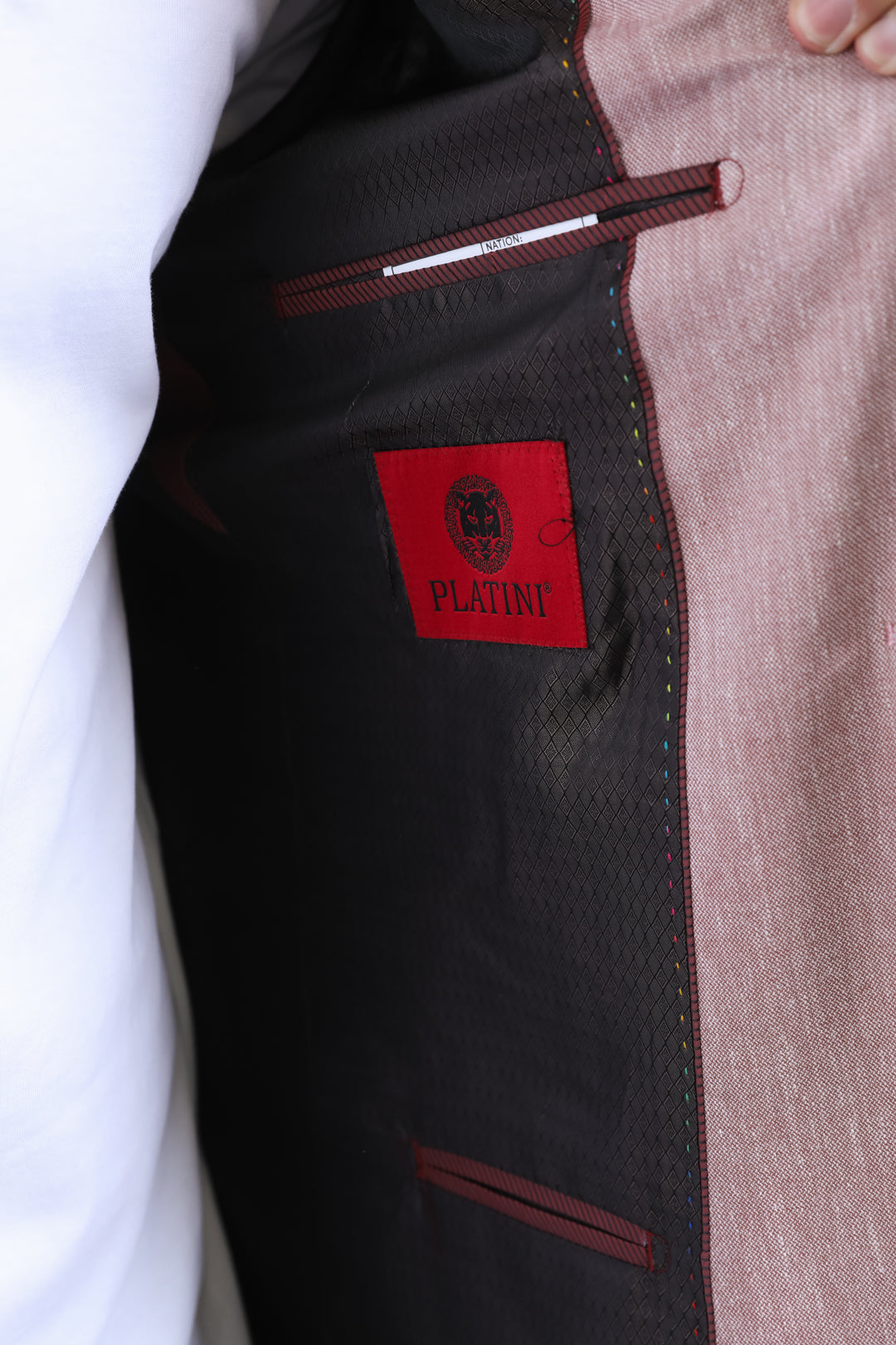 light pink modern fit blazer men platini detail