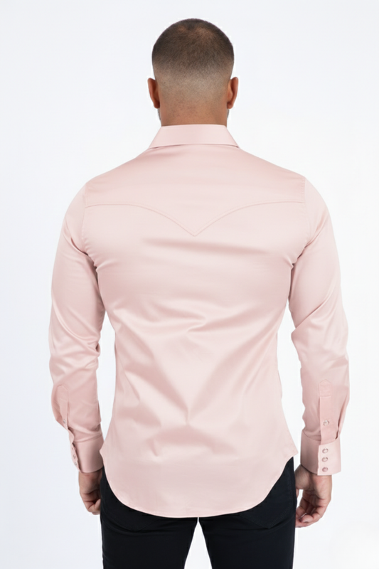light pink modern fit dress shirt men platini back