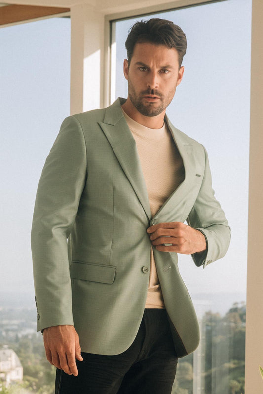 Mens Modern Fit Mint Green Blazer