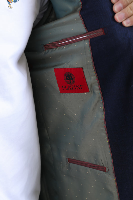 navy modern fit blazer men platini detail