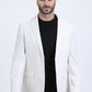 Off White Crosshatch modern fit blazer men platini front