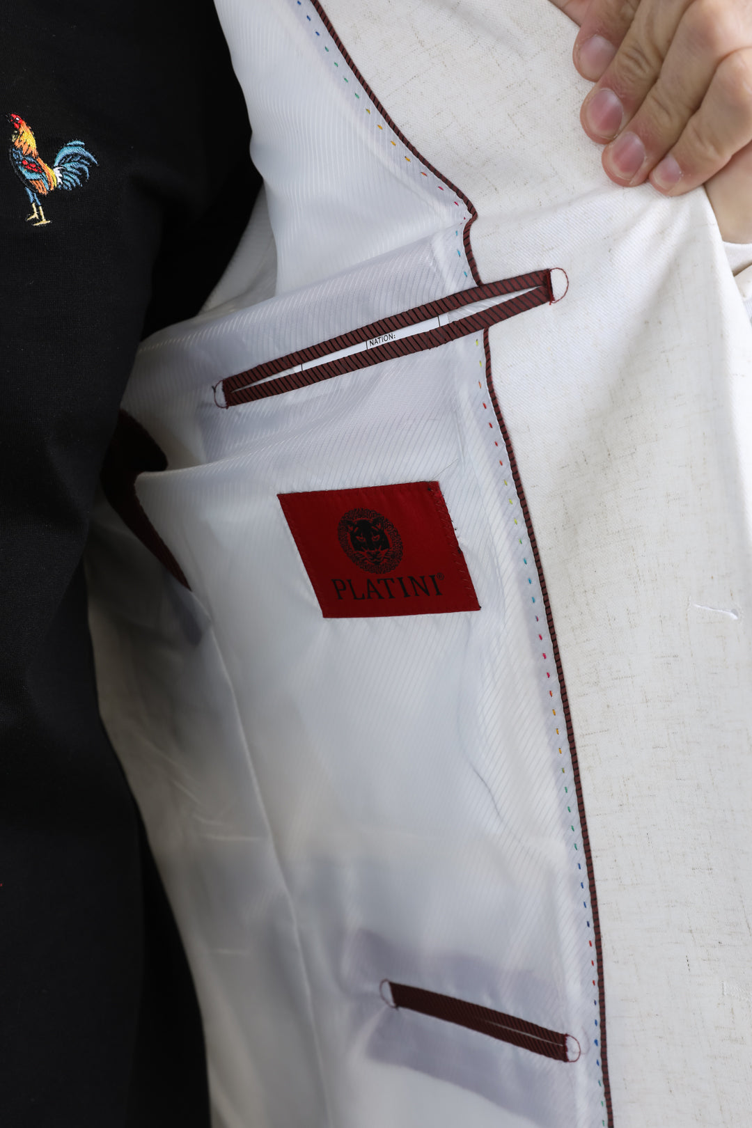 Off White Crosshatch modern fit blazer men platini detail