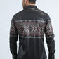 Mens Modern Fit Panoramic Foil Print Black Shirt