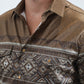 Mens Modern Fit Panoramic Foil Print Camel Shirt