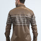 Mens Modern Fit Panoramic Foil Print Camel Shirt