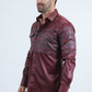Mens Modern Fit Panoramic Foil Print Red Shirt