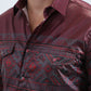Mens Modern Fit Panoramic Foil Print Red Shirt
