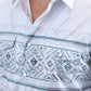Mens Modern Fit Panoramic Foil Print White Shirt