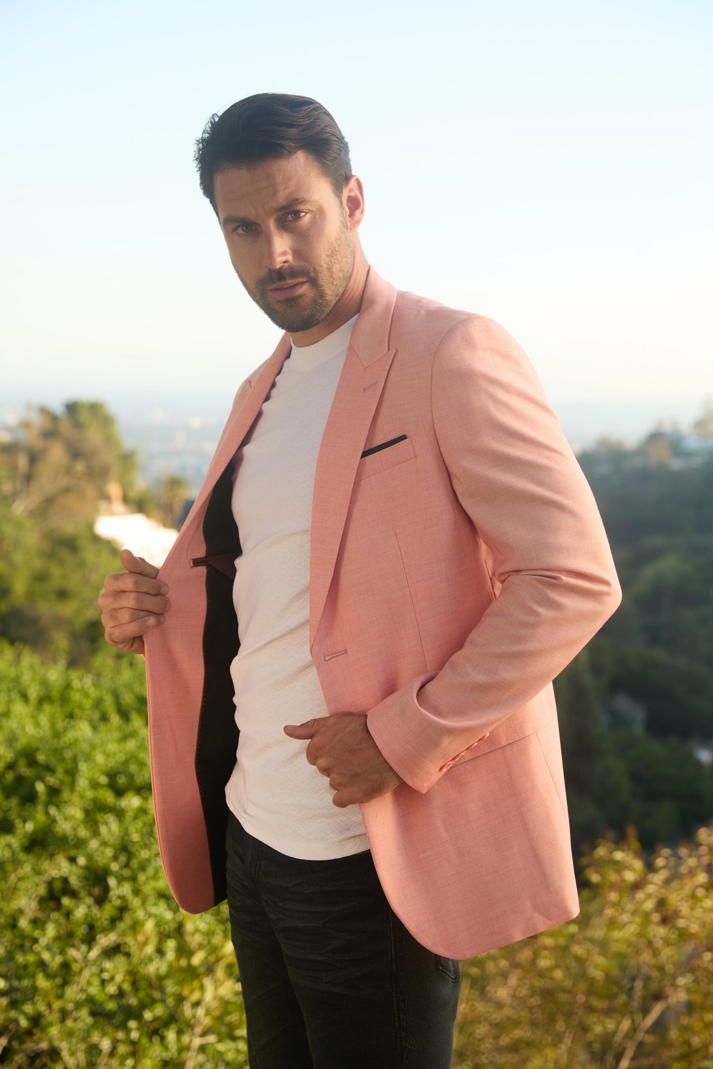 Mens Modern Fit Peach Blazer