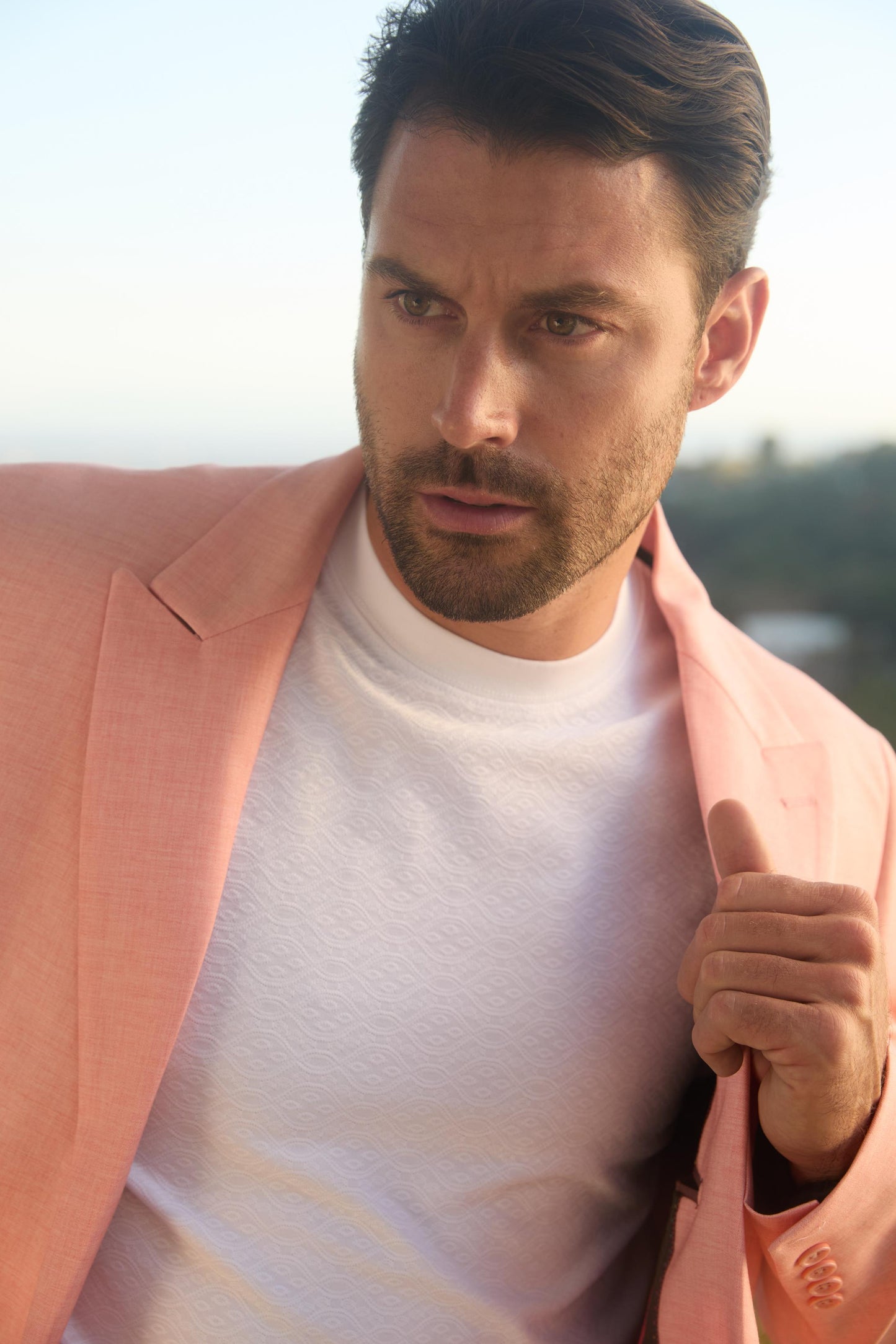 Mens Modern Fit Peach Blazer
