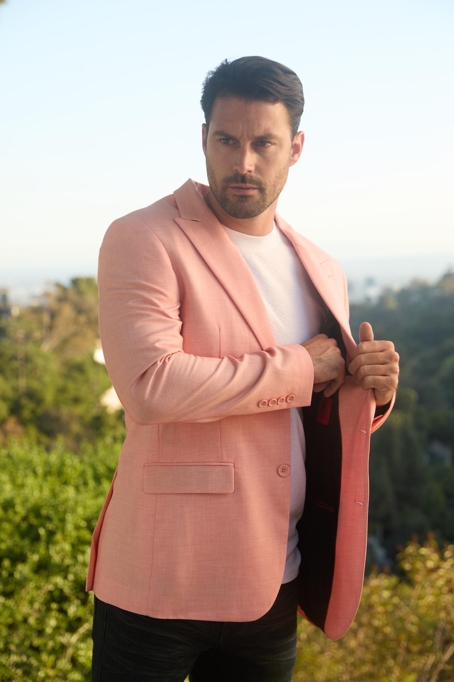 Mens Modern Fit Peach Blazer
