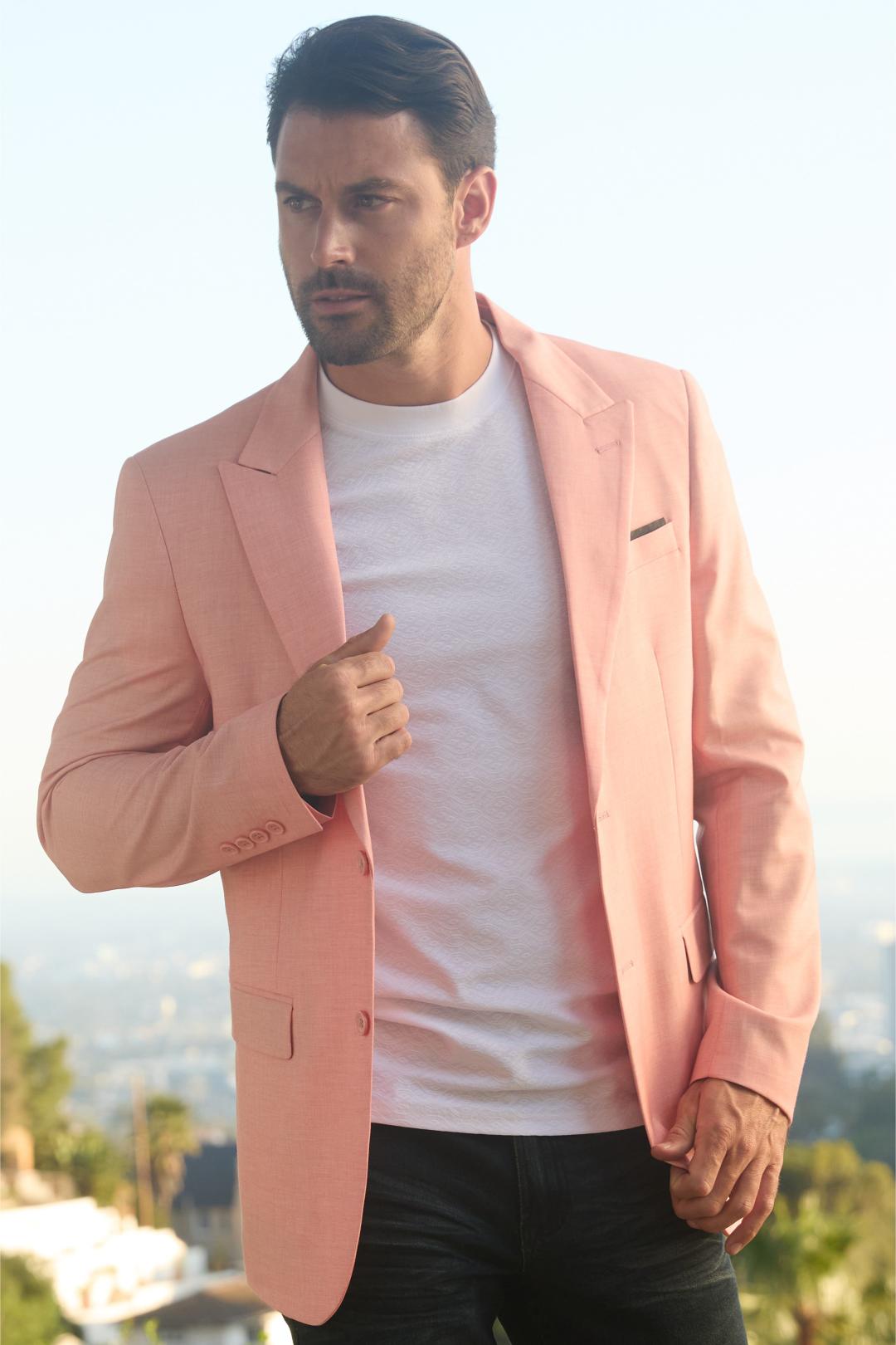Mens Modern Fit Peach Blazer