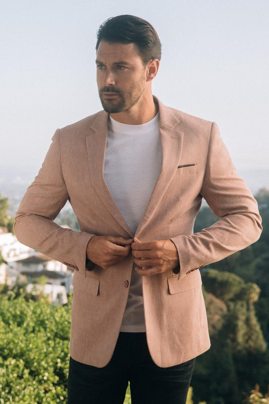 Mens Modern Fit Pink Blazer