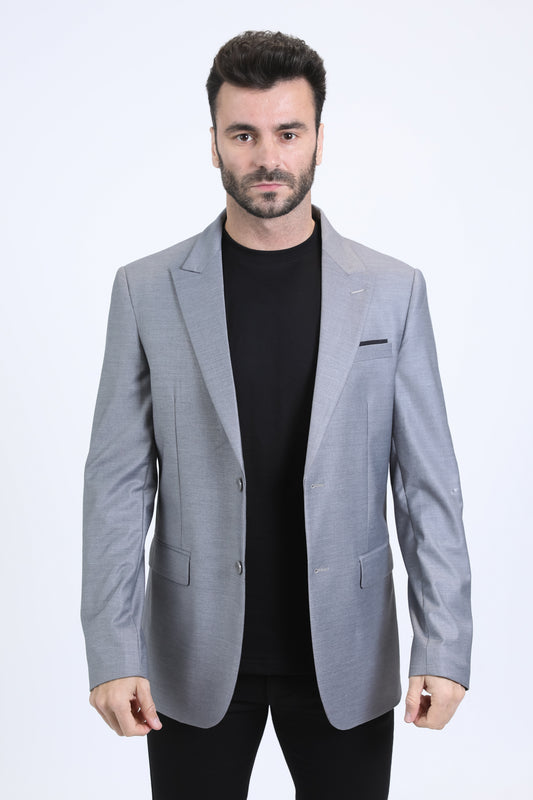 Mens Modern Fit Silver Blazer