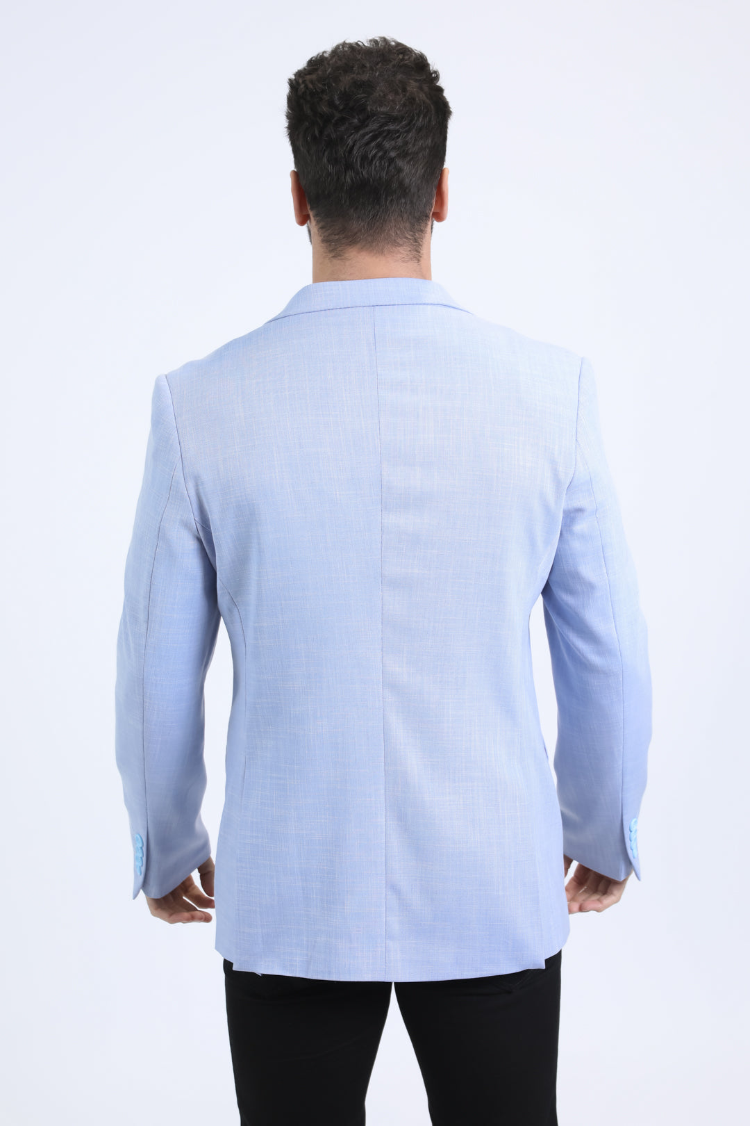 sky blue modern fit blazer men platini back