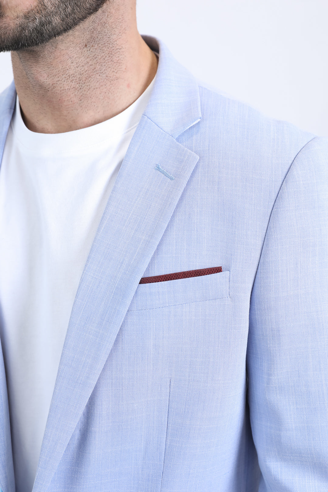 sky blue modern fit blazer men platini detail