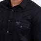 black mexico snap button western shirt chest pocket logo detail platini