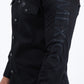 black mexico snap button western shirt mexico sleeve embroidery platini