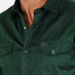 Men's Modern Fit Solid Green Dress Shirt