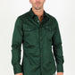 Men's Modern Fit Solid Green Dress Shirt