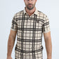 Mens Modern Fit Stretch Cotton Beige Polo