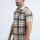 Mens Modern Fit Stretch Cotton Beige Polo
