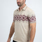 Mens Modern Fit Stretch Cotton Beige Polo